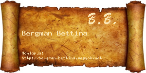 Bergman Bettina névjegykártya